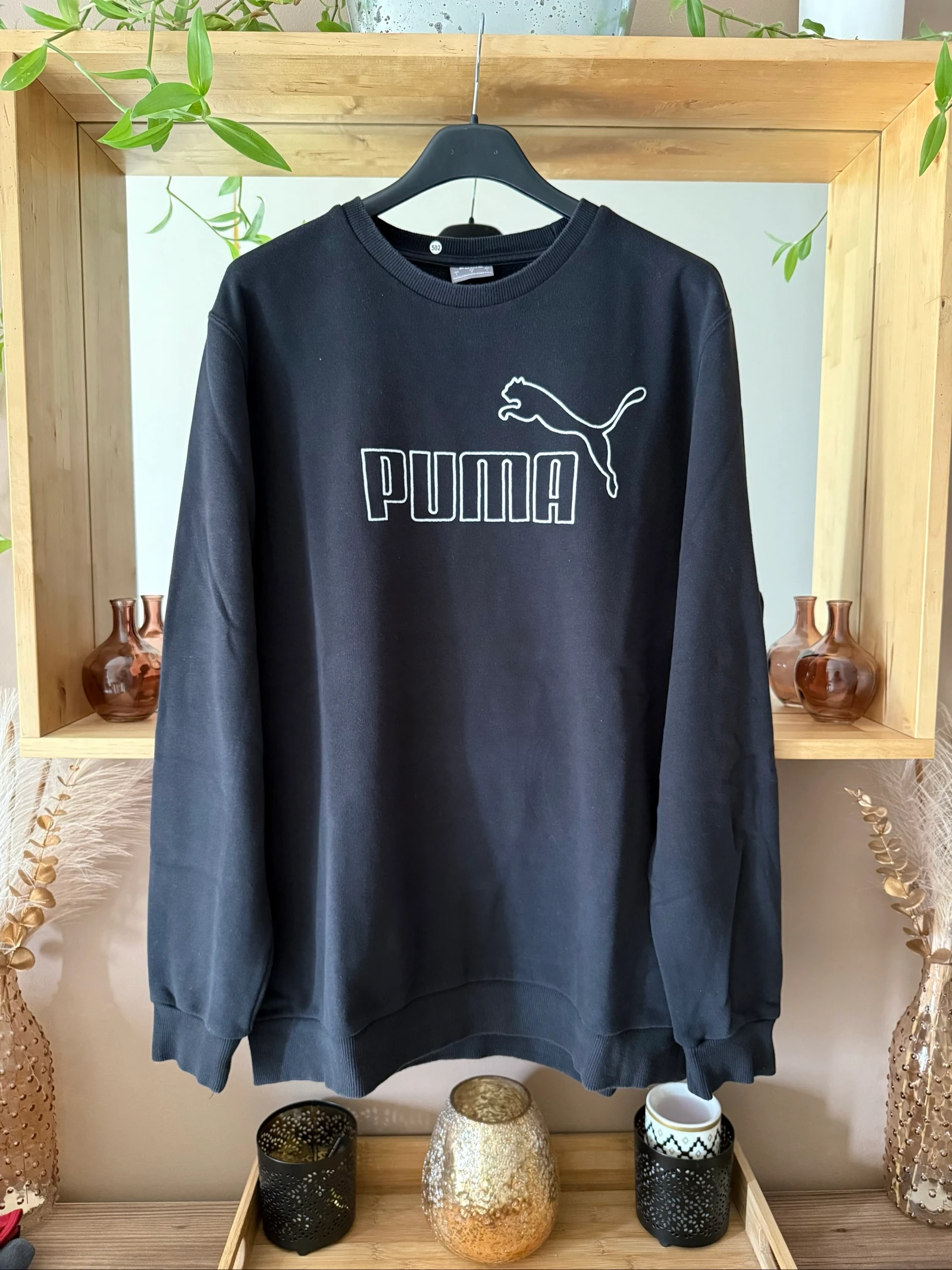 Puma Sweat Homme Noir Taille L – Grand Logo – Très Bon État